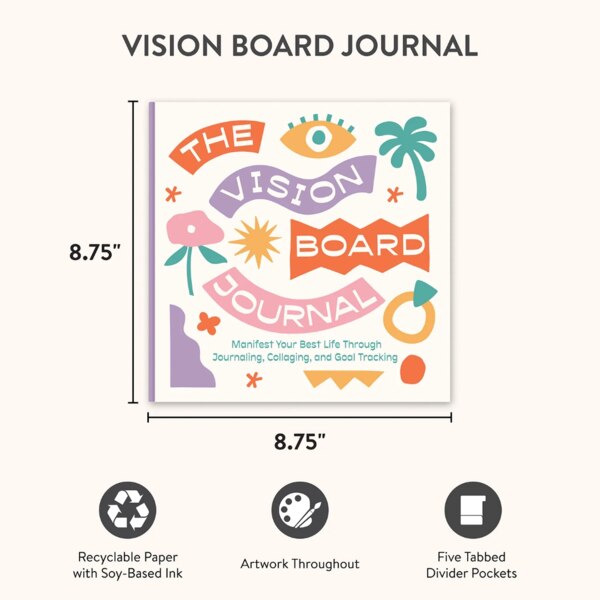 Vision Board Journal 8.75"w × 8.75"h × 1.25"d